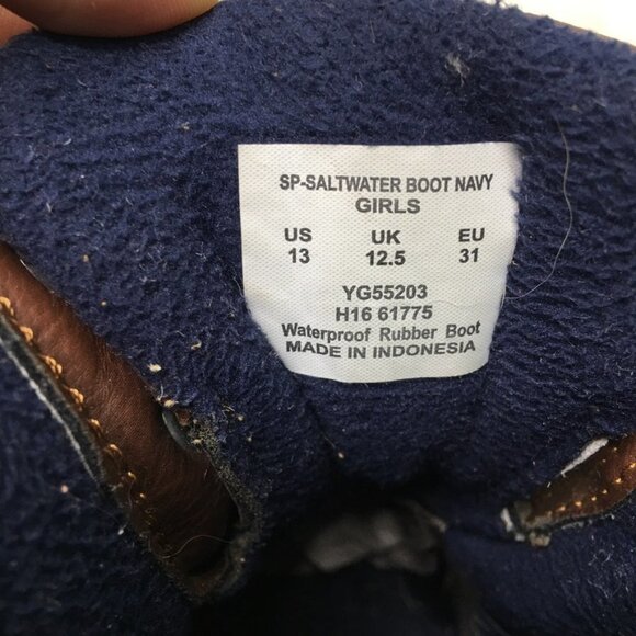 Sperry Girls Saltwater Boots Navy Size 13 - Picture 16 of 16